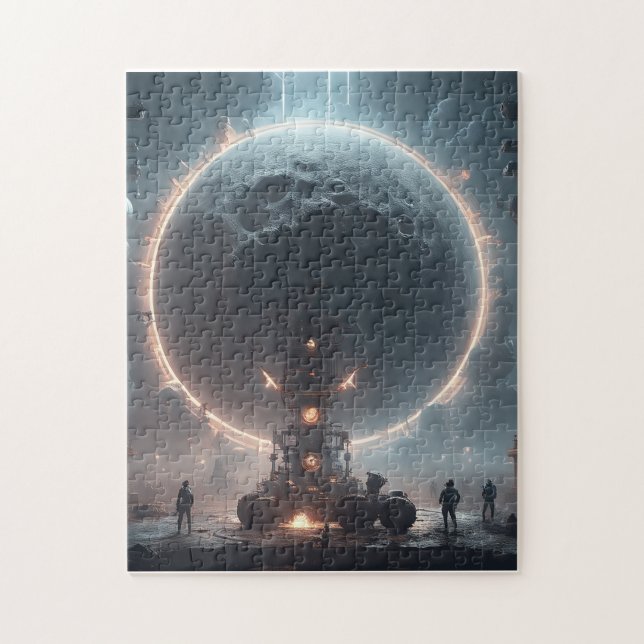 Quebra-cabeça Depois da longa noite, a lua de cheio começa a esp (Vertical)