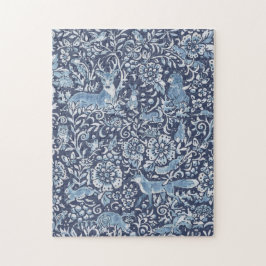 Quebra-cabeça Desafiando a Natureza Azul e Branca da Floresta