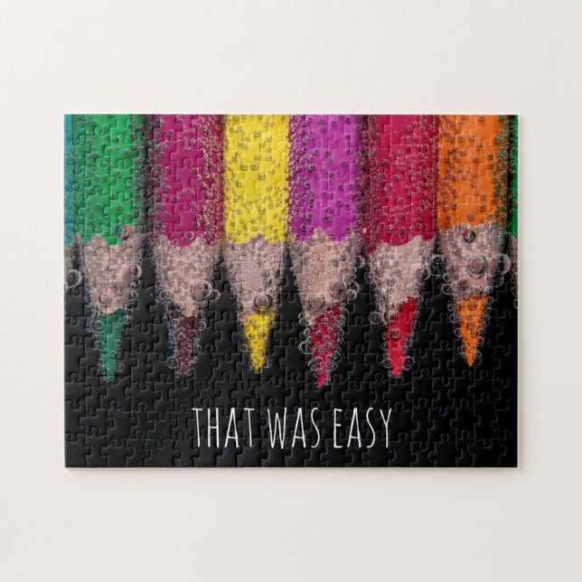 Quebra-cabeça Desafiando lápis coloridos personalizados (Horizontal)