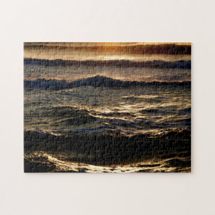 Quebra-cabeça Desafiando O Sunset No Oceano Ondas Divertidas Que