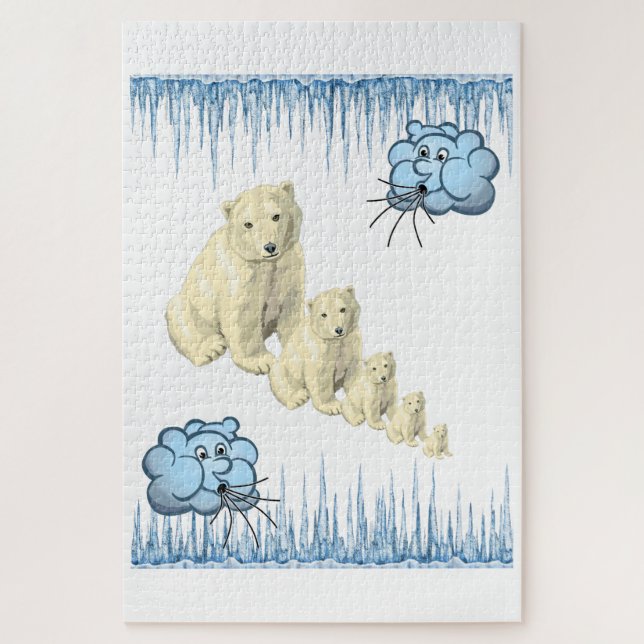 Quebra-cabeça desafiando o Urso Polar Branco (Vertical)