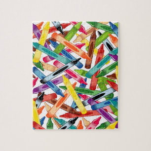 Quebra-cabeça Desafio Crayon, fundo branco,