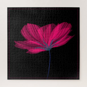 Quebra-cabeça Desafio de Arte Floral Clássica Preta e Rosa