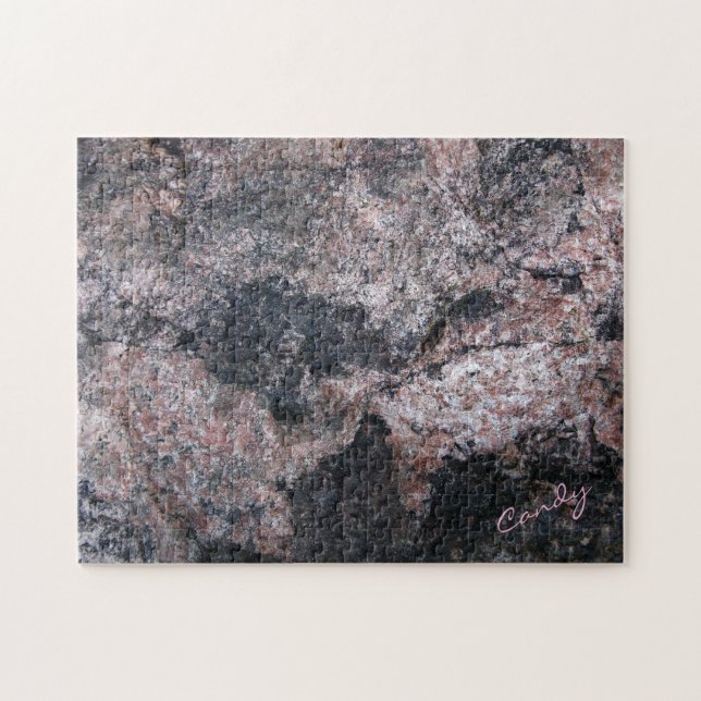 Quebra-cabeça Desafio dos doces do rosa da textura da rocha (Horizontal)