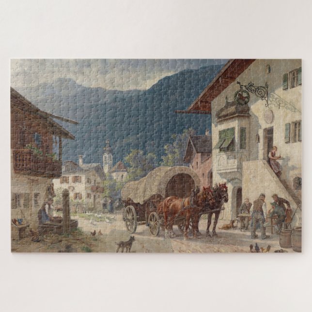 Quebra-cabeça Descanso em frente à Inn - Désiré Thomassin (Horizontal)