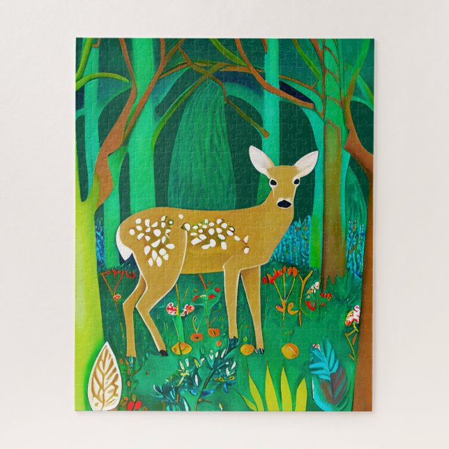 Quebra-cabeça Descoberto em um Cenário de Floresta Fantástica (Vertical)