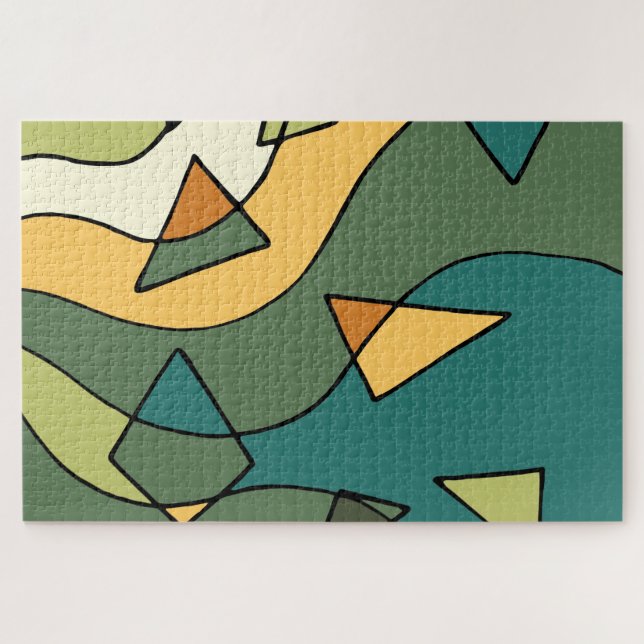 Quebra-cabeça Desenho abstrato vintage feito à mão    (Horizontal)