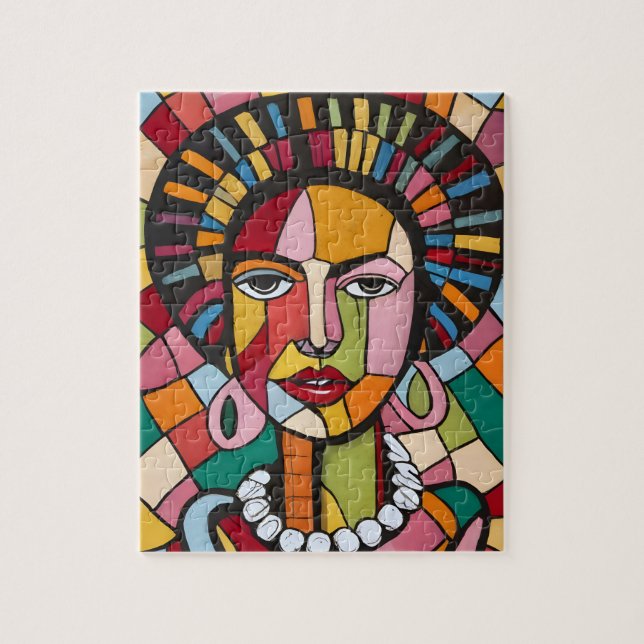 Quebra-cabeça Desenho com cubos Arte surreal cubista (Vertical)