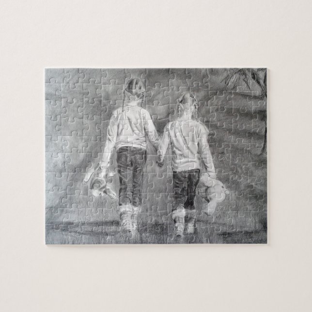 Quebra-cabeça Desenho das irmãs (Horizontal)