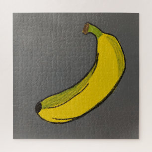 Quebra-cabeça Desenho de Banana com Giz de Cera