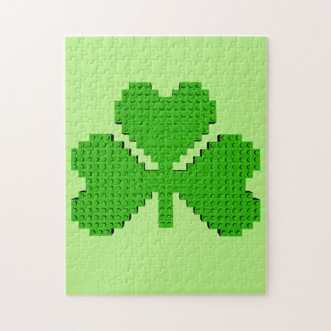 Quebra-cabeça Desenho de blocos de construção de shamrock (Vertical)