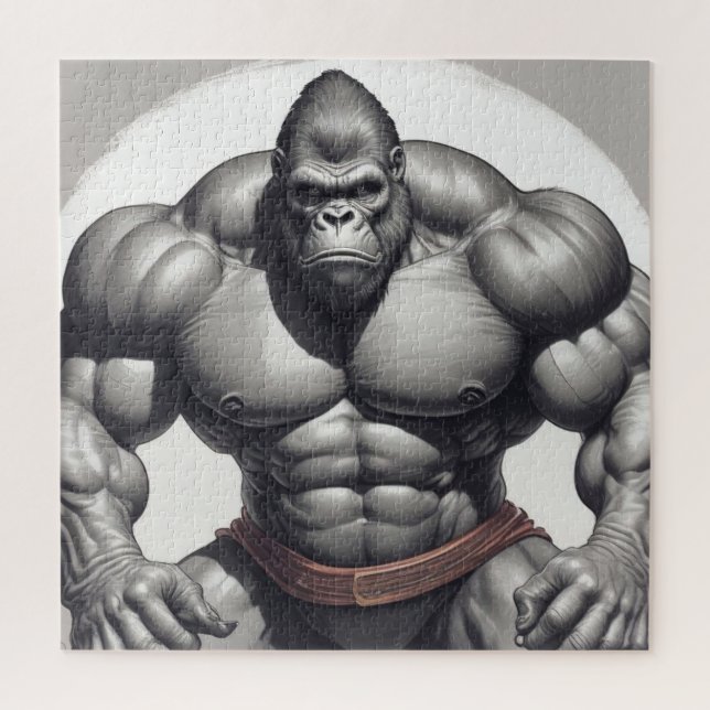 Quebra-cabeça Desenho de Cartoons de Pop de Gorilla Bodybuilder (Vertical)