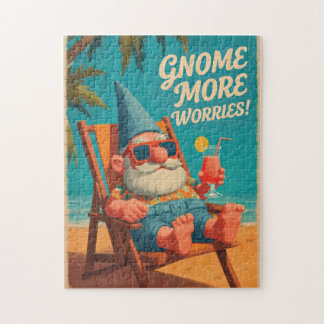 Quebra-cabeça Desenho de Férias na Praia com Gnomos em Estilo Vi