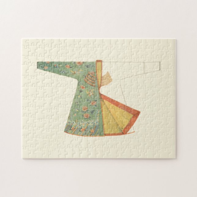 Quebra-cabeça Desenho de Kimono semiacabado (Horizontal)