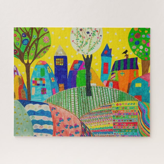 Quebra-cabeça Desenho de uma Cidade por Criança (Horizontal)