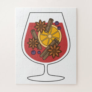 Quebra-cabeça Desenho de xmas de vinho tinto