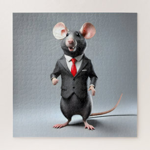 Quebra-cabeça desenho do rato engraçado