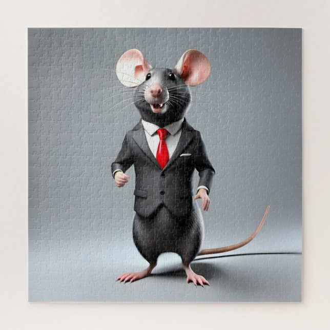 Quebra-cabeça desenho do rato engraçado (Vertical)