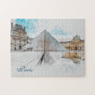 Quebra-cabeça Desenho em aquarela do Louvre Paris, França