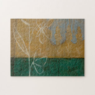 Quebra-cabeça Desenho Floral com flor selvagem e plantas