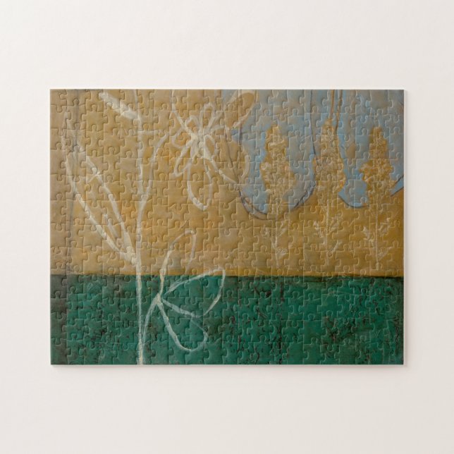 Quebra-cabeça Desenho Floral com flor selvagem e plantas (Horizontal)