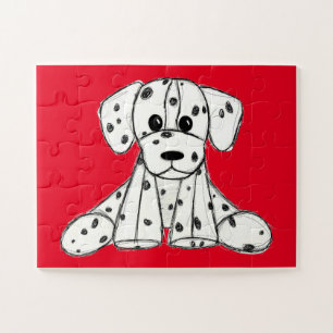 Quebra-cabeça Desenho simples de um cão dalmata de pelúcia em pr