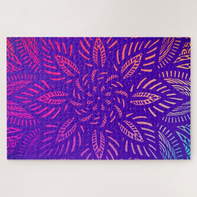 Quebra-cabeça Desenho Vibrante de Mandala (Horizontal)