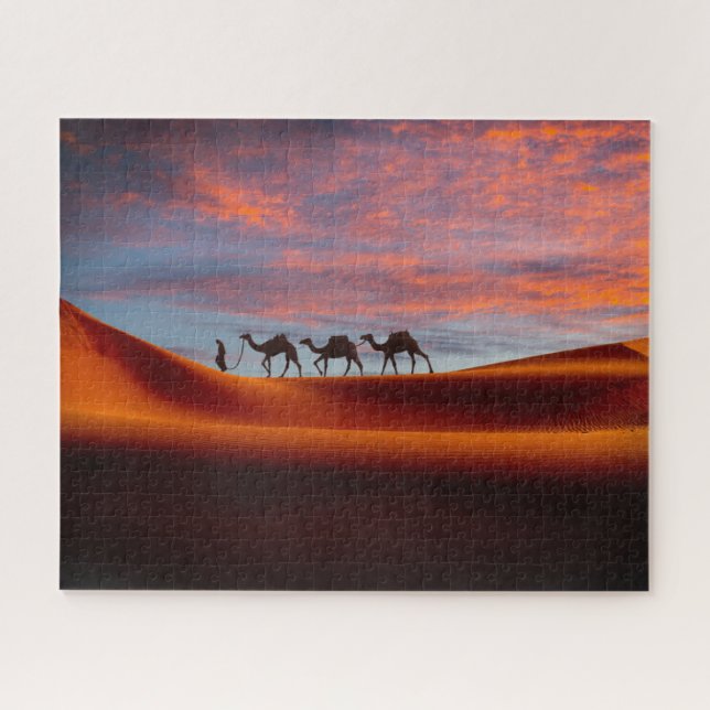 Quebra-cabeça Deserts | Man & Camels in the Sand Dunes (Horizontal)