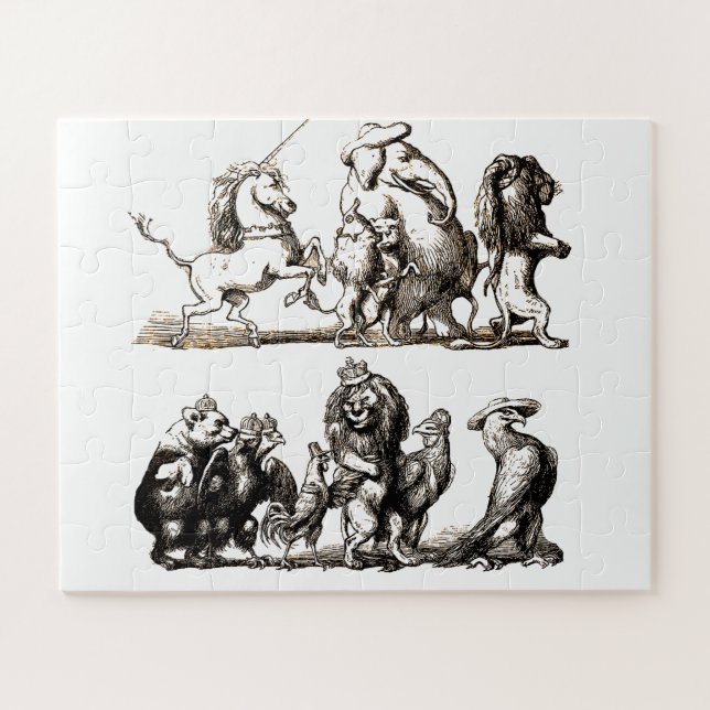 Quebra-cabeça Desfile de Animais de Contos de Fadas Antigos: Art (Horizontal)