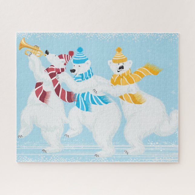 Quebra-cabeça Desfile de Natal Urso Polar de Inverno Puzzle (Horizontal)