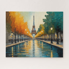 Quebra-cabeça Design Abstrato Moderno Laranja Azul Dourado Europ