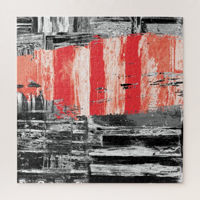 Quebra-cabeça – Design Abstrato Pulso Vermelho (Vertical)
