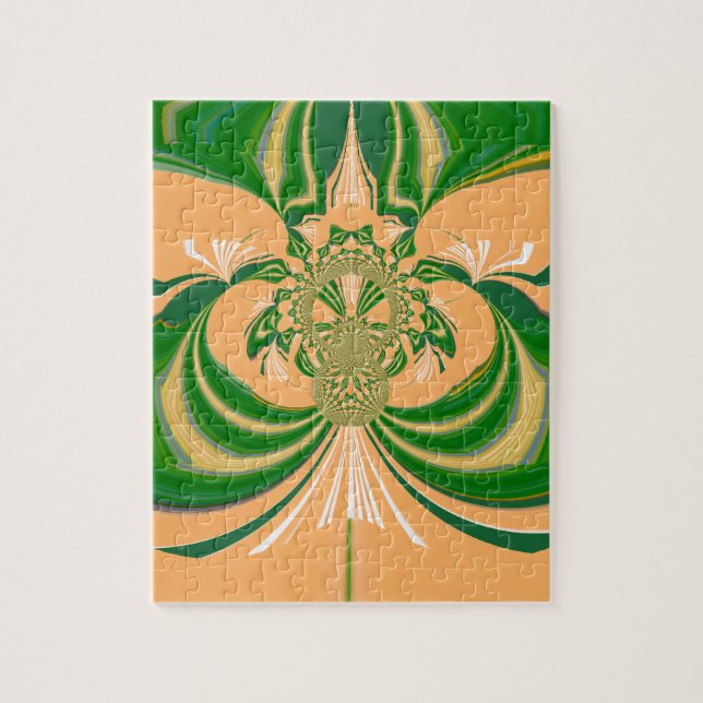 Quebra-cabeça Design Amarelo Verde. (Vertical)