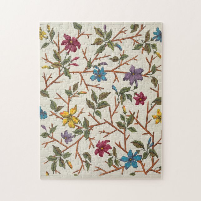 Quebra-cabeça Design botânico de flores e ramos (Vertical)