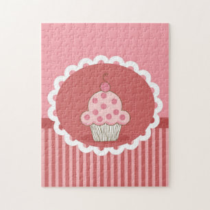 Quebra-cabeça Design cor-de-rosa do cupcake