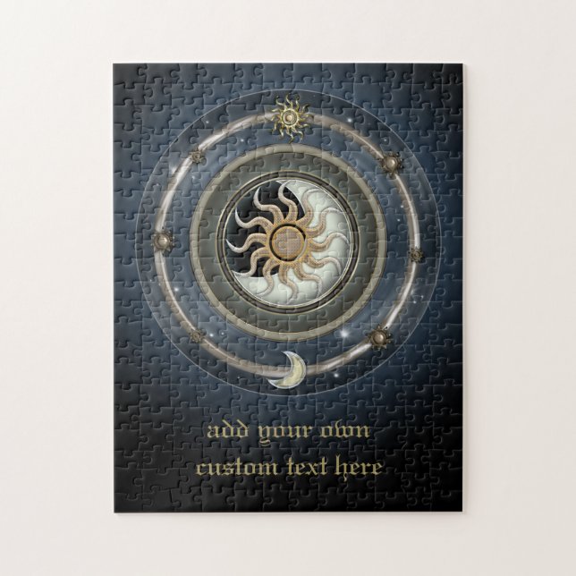 Quebra-cabeça Design cósmico da lua & das estrelas de Sun (Vertical)