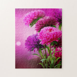 Quebra-cabeça Design da arte das flores do outono do áster