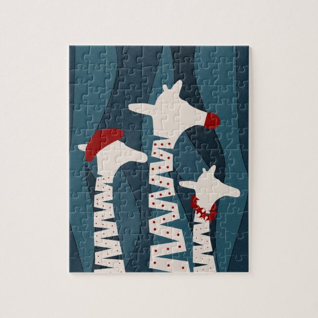 Quebra-cabeça Design da época natalícia dos girafas (Vertical)