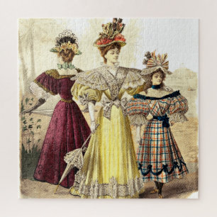 Quebra-cabeça Design das Damas Vitorianas Vintage