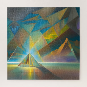 Quebra-cabeça Design de Abstrato Geométrico na Paisagem de Pirâm
