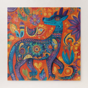 Quebra-cabeça Design de Alebrijes vibrantes no mexicano tradicio