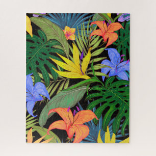 Quebra-cabeça Design de Arte Gráfica de Flor Tropical Hawaii
