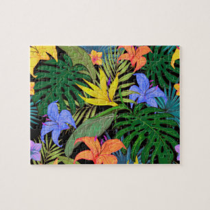 Quebra-cabeça Design de Arte Gráfica de Flor Tropical Hawaii