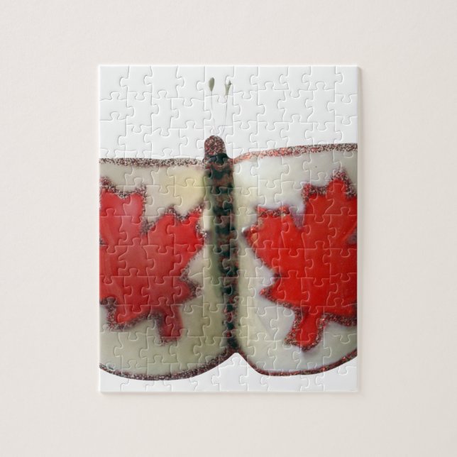 Quebra-cabeça Design de Borboleta de Bandeira Canadiana (Vertical)