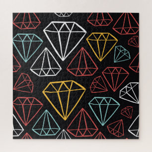Quebra-cabeça Design de diamante de vindima, padrão sem costura