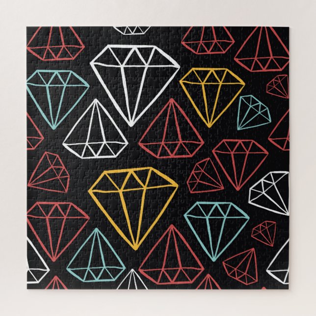 Quebra-cabeça Design de diamante de vindima, padrão sem costura (Vertical)
