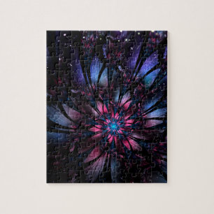 Quebra-cabeça design de flor fractal abstrato.
