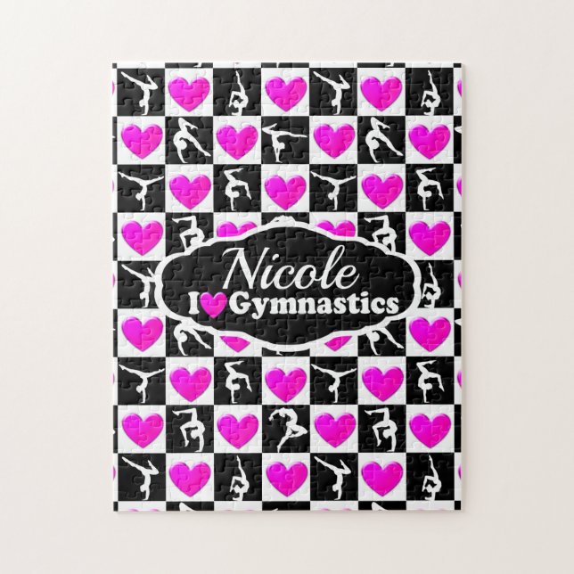 Quebra-cabeça Design DE GIMNASTE PERSONALIZADO, DE TINTO E PRETO (Vertical)