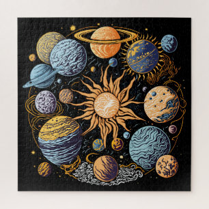 Quebra-cabeça Design de Gráfico do Sistema Solar