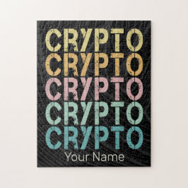 Quebra-cabeça Design De Letra Retro De Criptomoeda